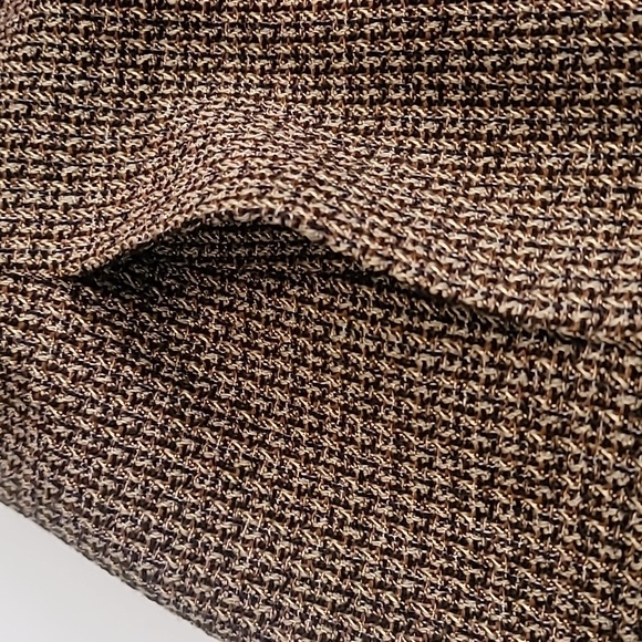 Jones New York Virgin Wool Blend Tweed Open Front Blazer Brown 14 - Picture 6 of 12